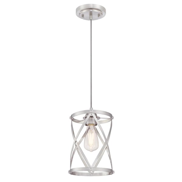 Westinghouse Pendant 60W Mini Isadora, Brushed Nickel Lattice Weave Cage 6362300 - main
